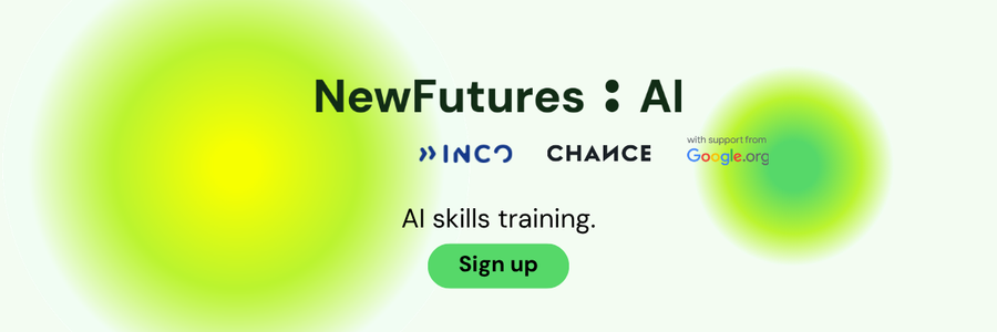 grafika zachęca do zapisu w bezpłatnym programie NewFutures: AI 